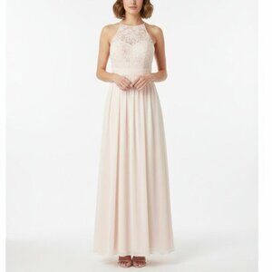 Forever New Women's Maxi Dress Long Lace beaded bodice Chiffon Pale Pink 2